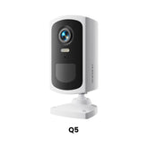 Caméra de sécurité de projecteur de batterie sans fil intelligente 2K/3MP pour une utilisation en extérieur et en intérieur Q5